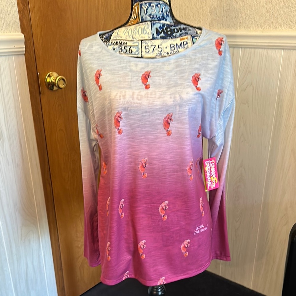 Lemoma Lovegrove Women's Pink and White Long Sleeve Top